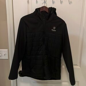 Hurley Mens Windproof 3 Layer Fabric Technology Jacket, Black M